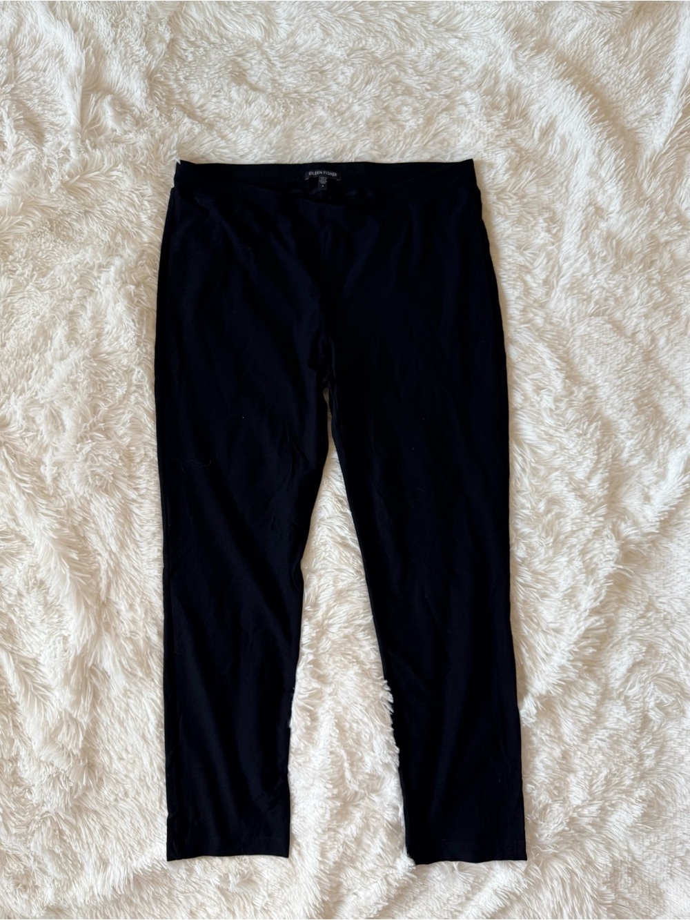 Eileen Fisher Women’s Black Ankle Pants Size S Pull On Viscose Office Casual